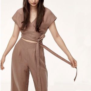 Wilfred Linen Wrap Jumpsuit